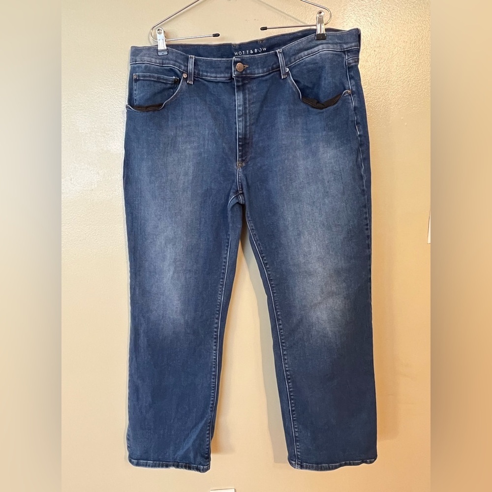 Mott Bow Men’s Blue Straight Fit Stretch Jeans Size 42/32